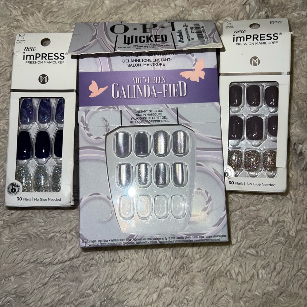 OPI Wicked Set & imPRESS Press-On Nails Set - Purple, black, gold